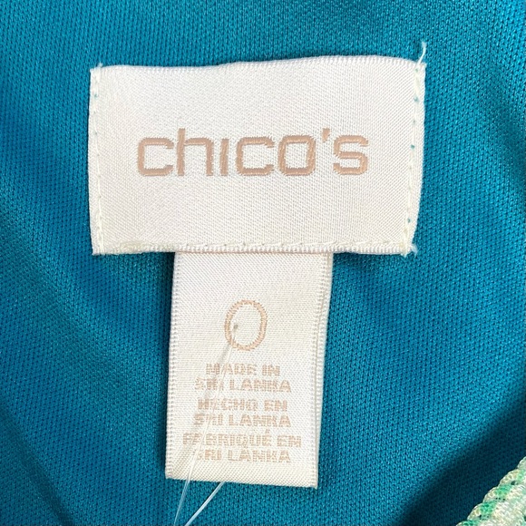 Chico’s Women’s Green Ikat Maida Handkerchief Dress Sleeveless V-Neck Size 0 - Picture 10 of 13